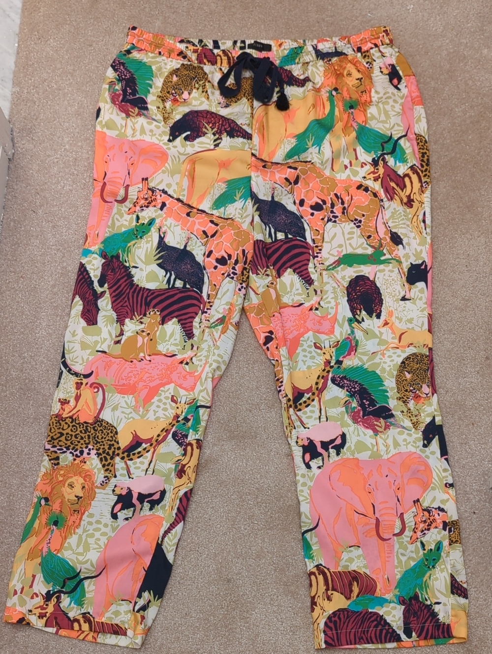 J. Crew Women's Pants in Multicolor Ratti Safari Animal Print, Size 16